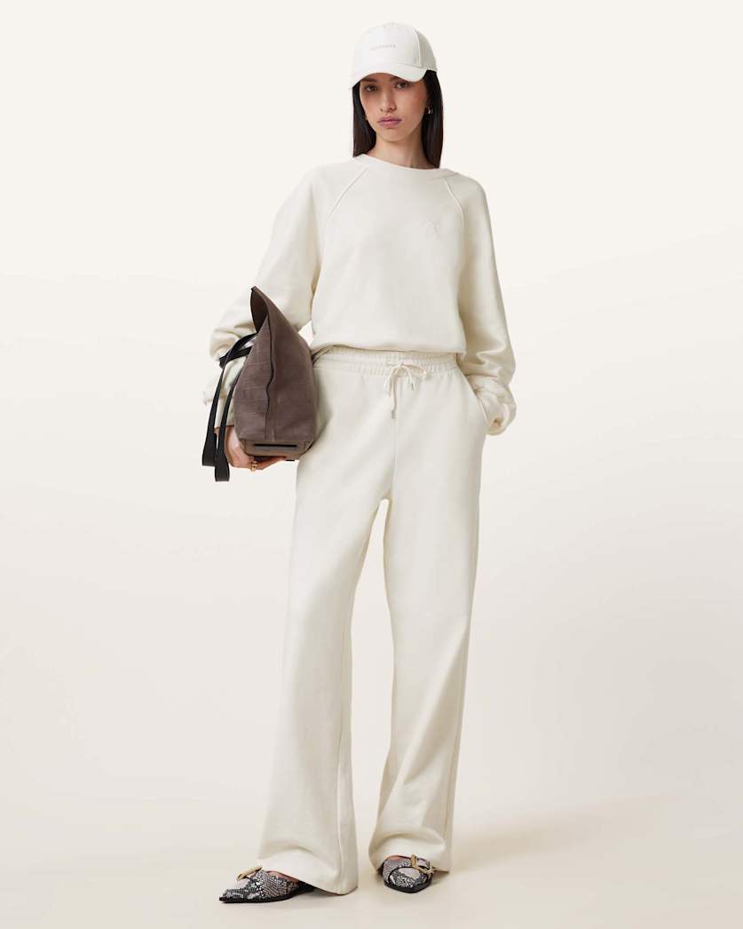 all saints Vin Wide Leg Sweatpants Tofu White