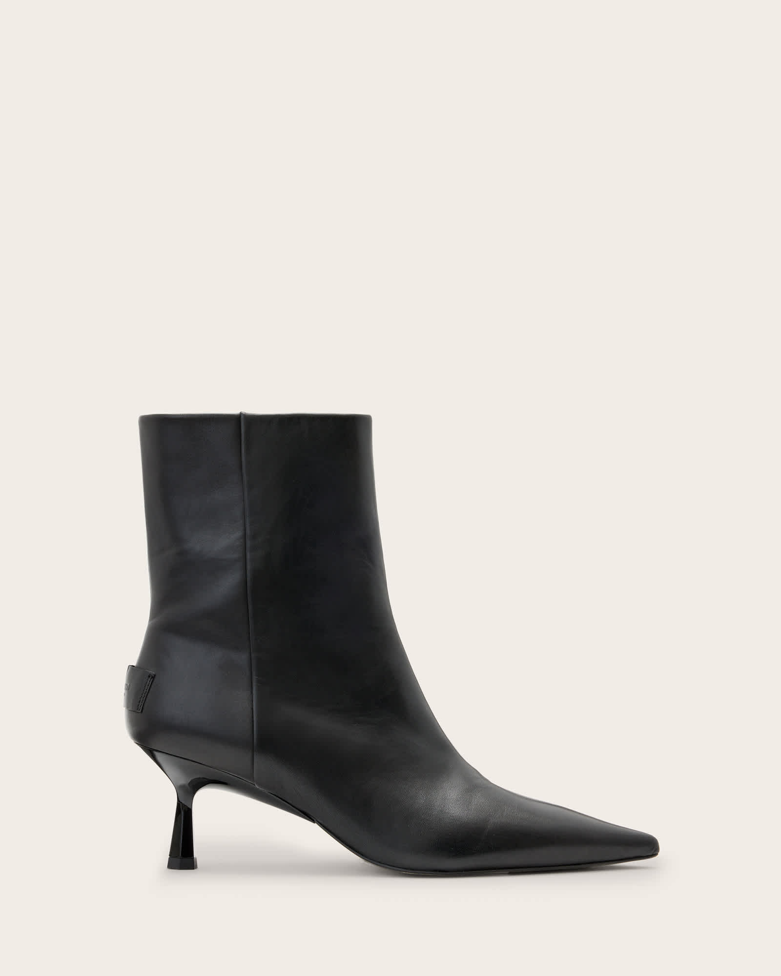 All Saints Vivian Pointed Toe Leather Boots Black