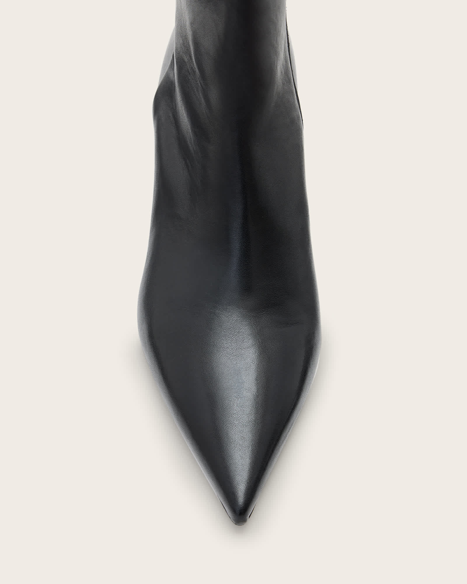 All Saints Vivian Pointed Toe Leather Boots Black