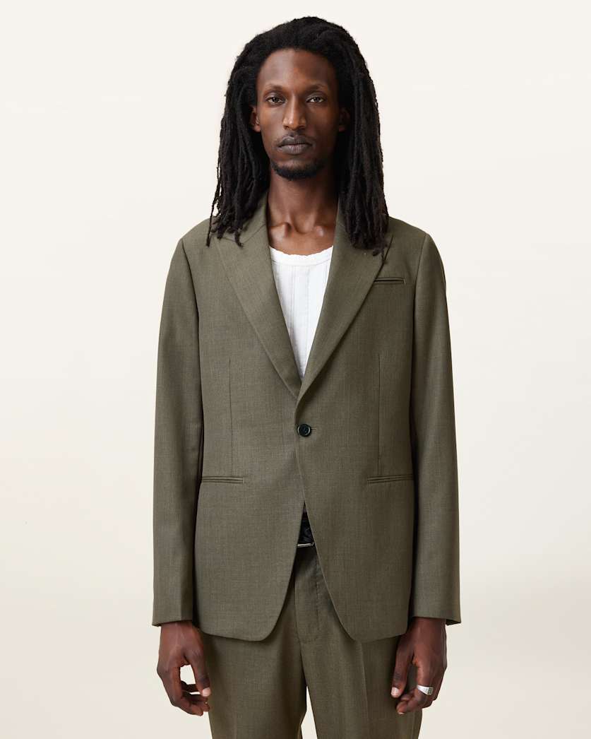 all saints Ward Single Breasted Blazer Khaki Brown