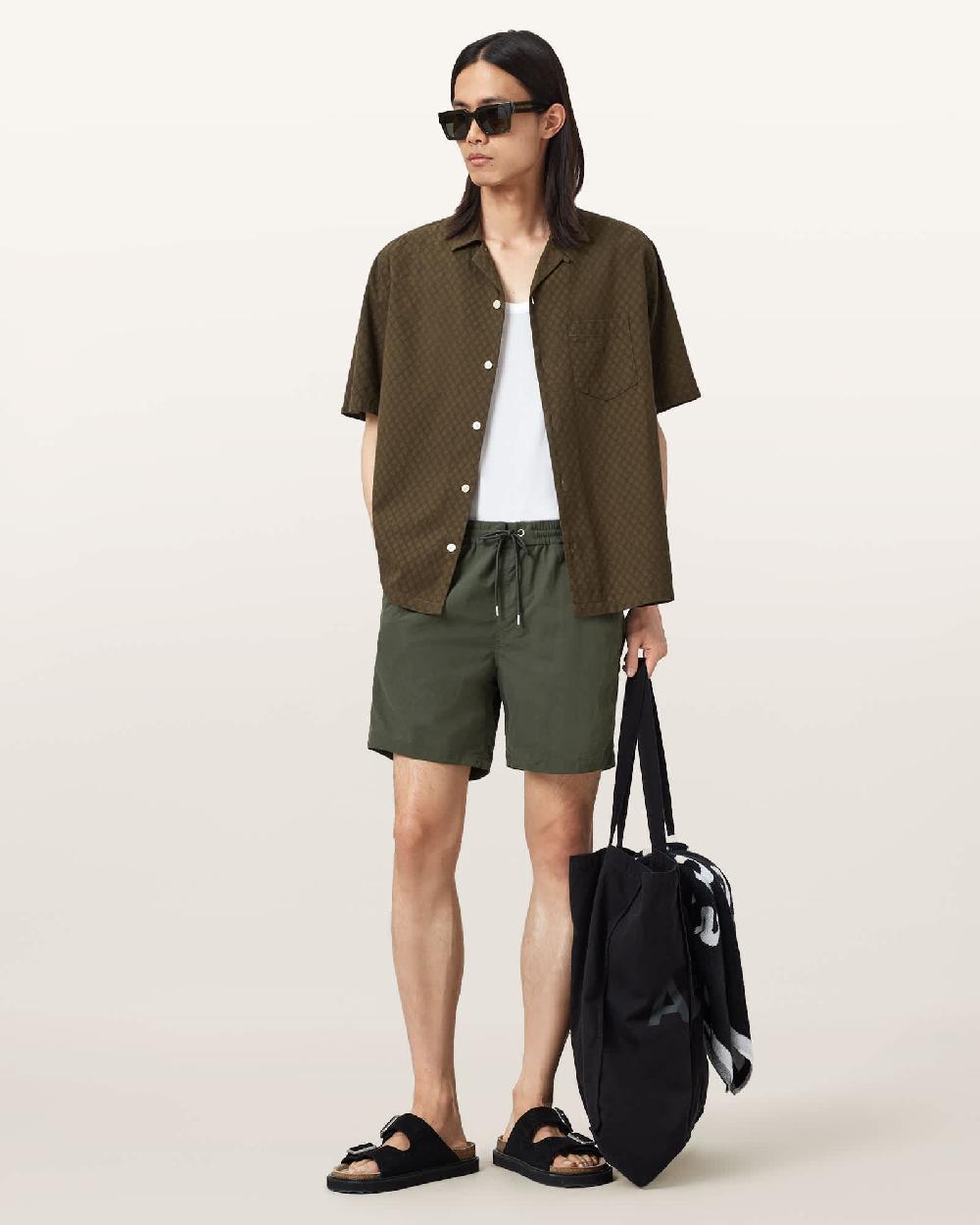 All Saints Warden Swim Shorts Kombu Green