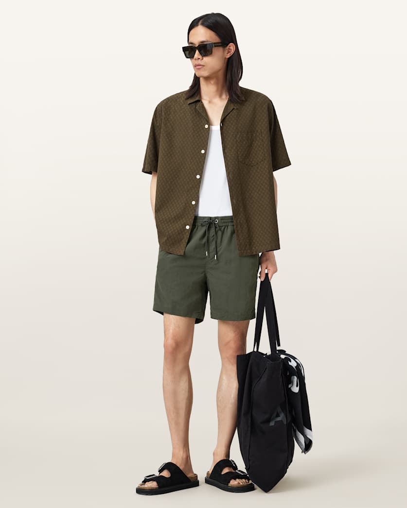 all saints Warden Swim Shorts Kombu Green