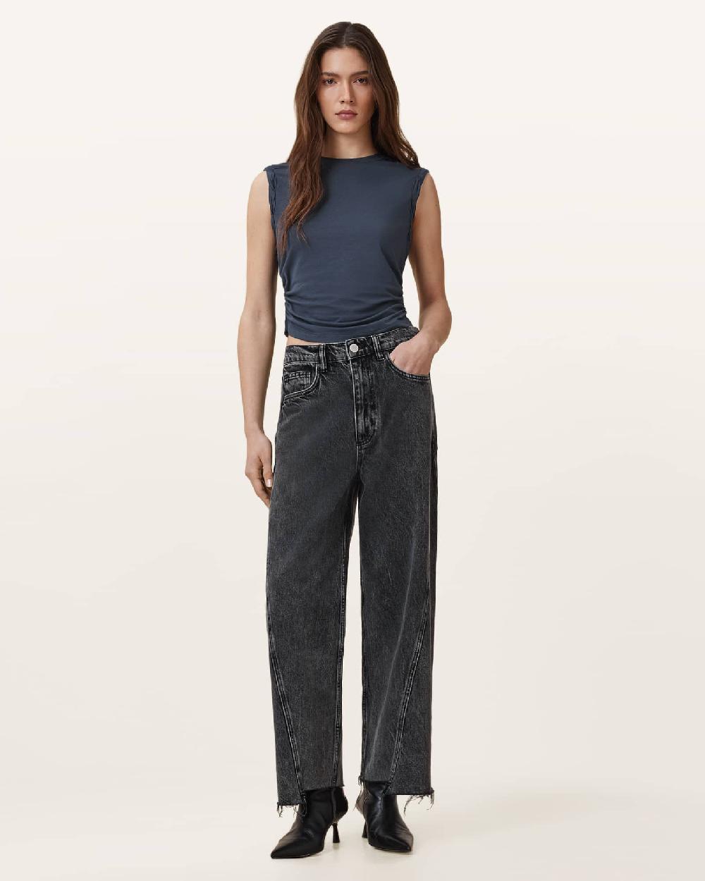 All Saints West Sleeveless Tank Top Blueberry Blue