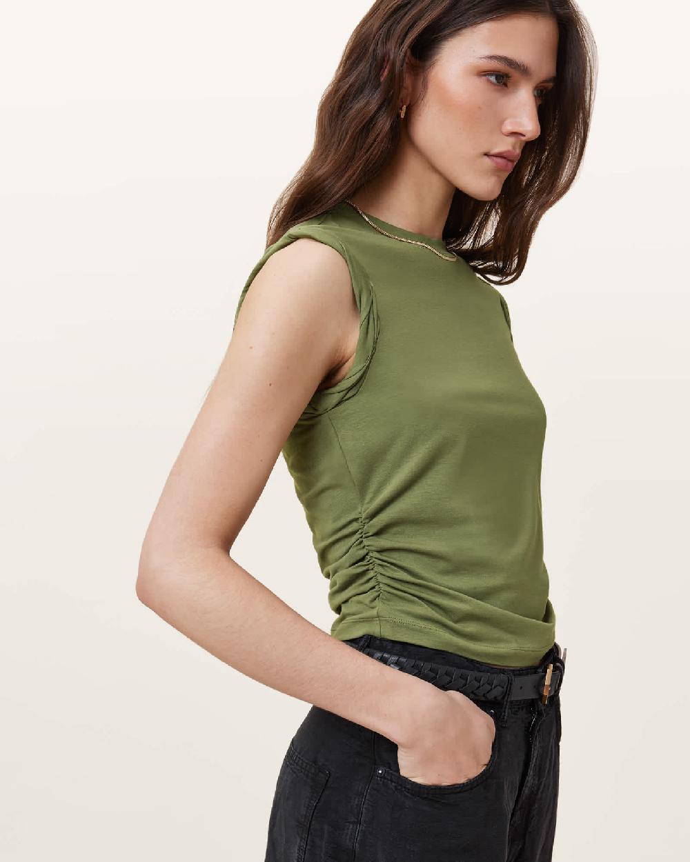 All Saints West Sleeveless Tank Top Grass Green