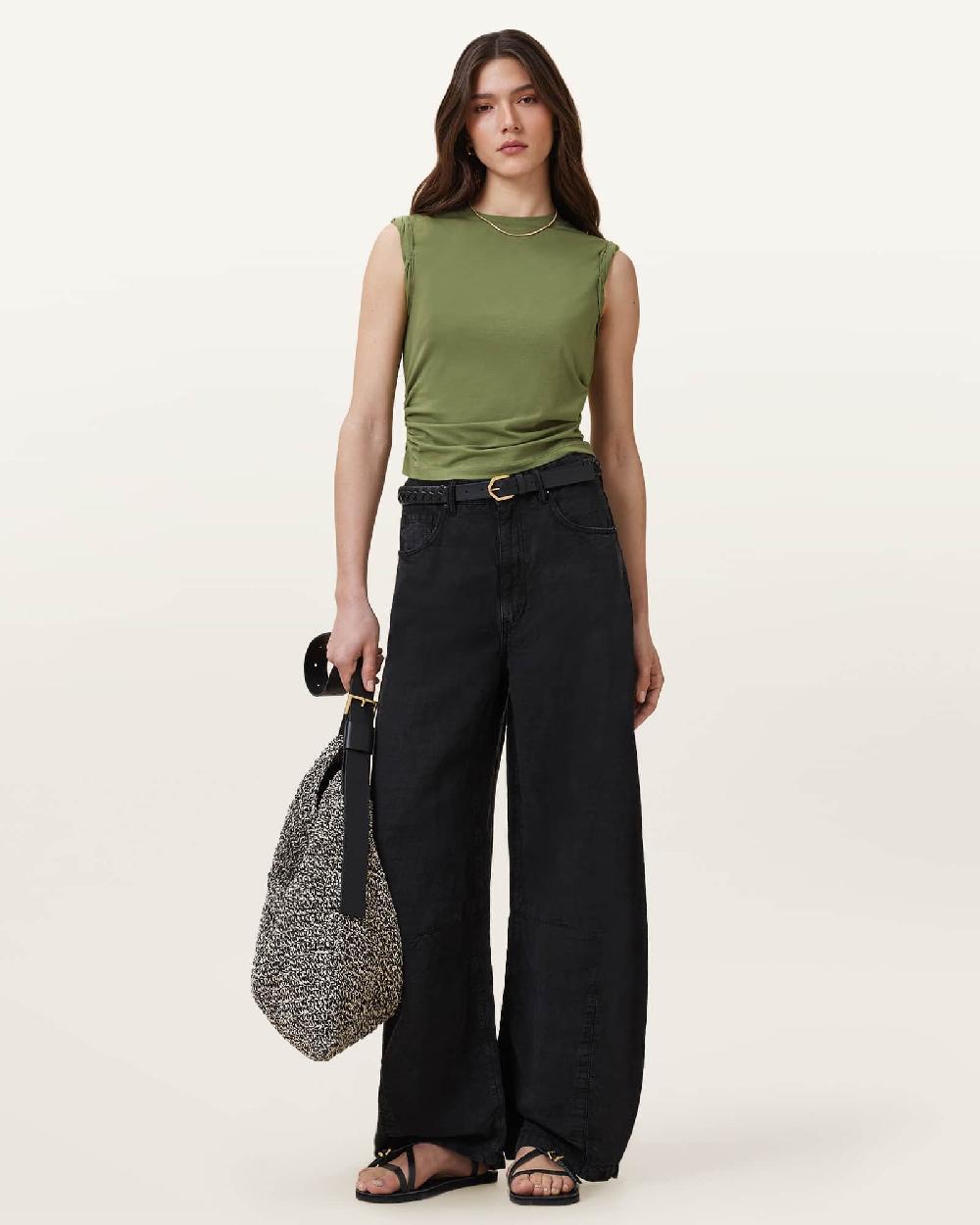 All Saints West Sleeveless Tank Top Grass Green