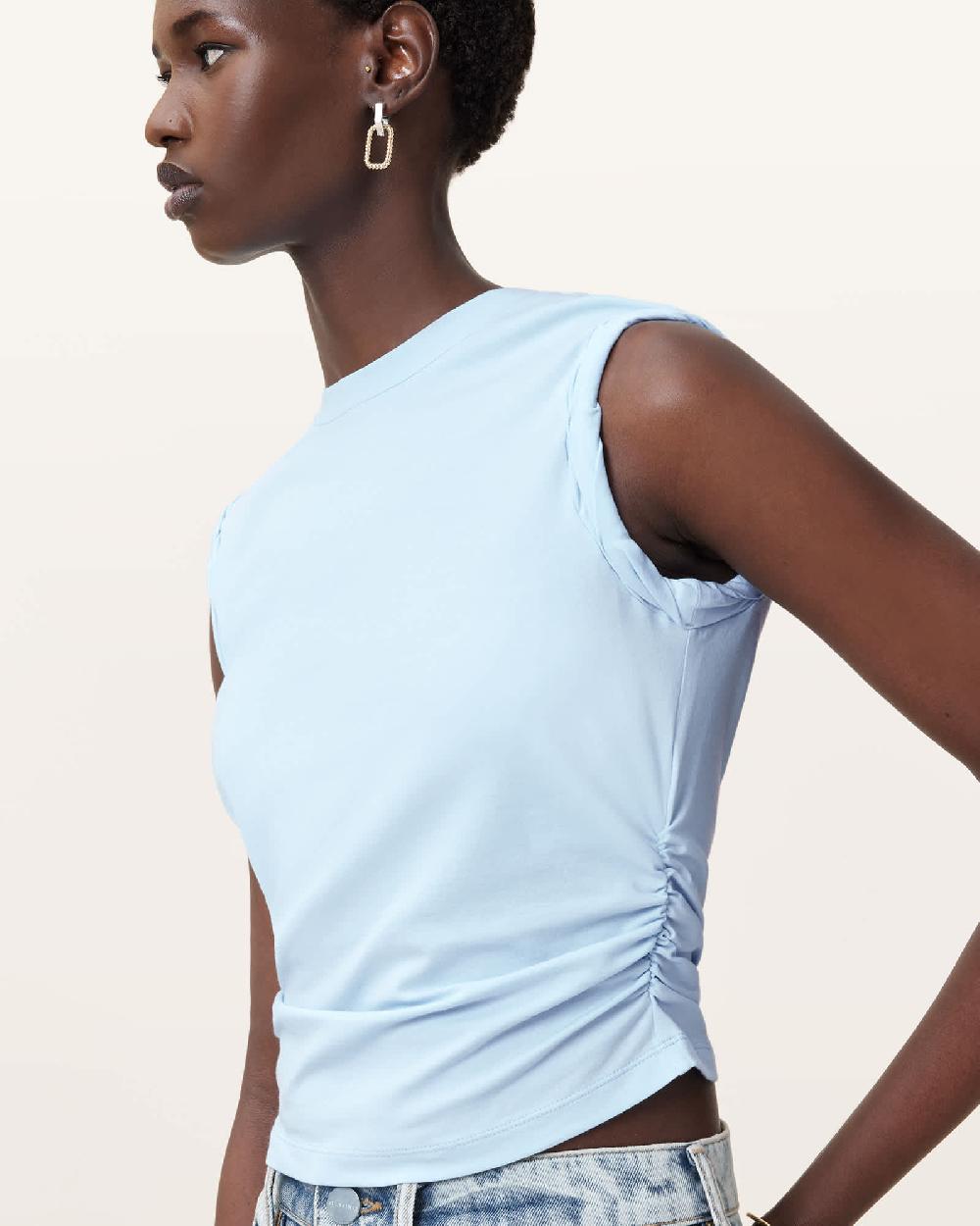 All Saints West Sleeveless Tank Top Powder Blue