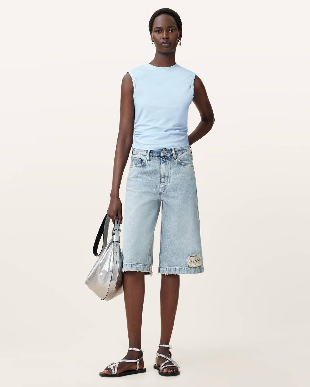 All Saints West Sleeveless Tank Top Powder Blue