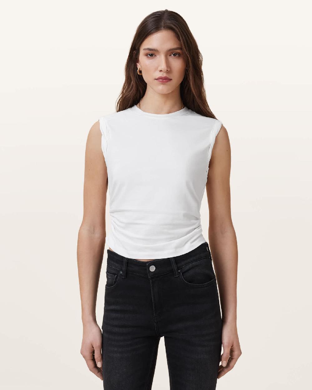 All Saints West Sleeveless Tank Top White
