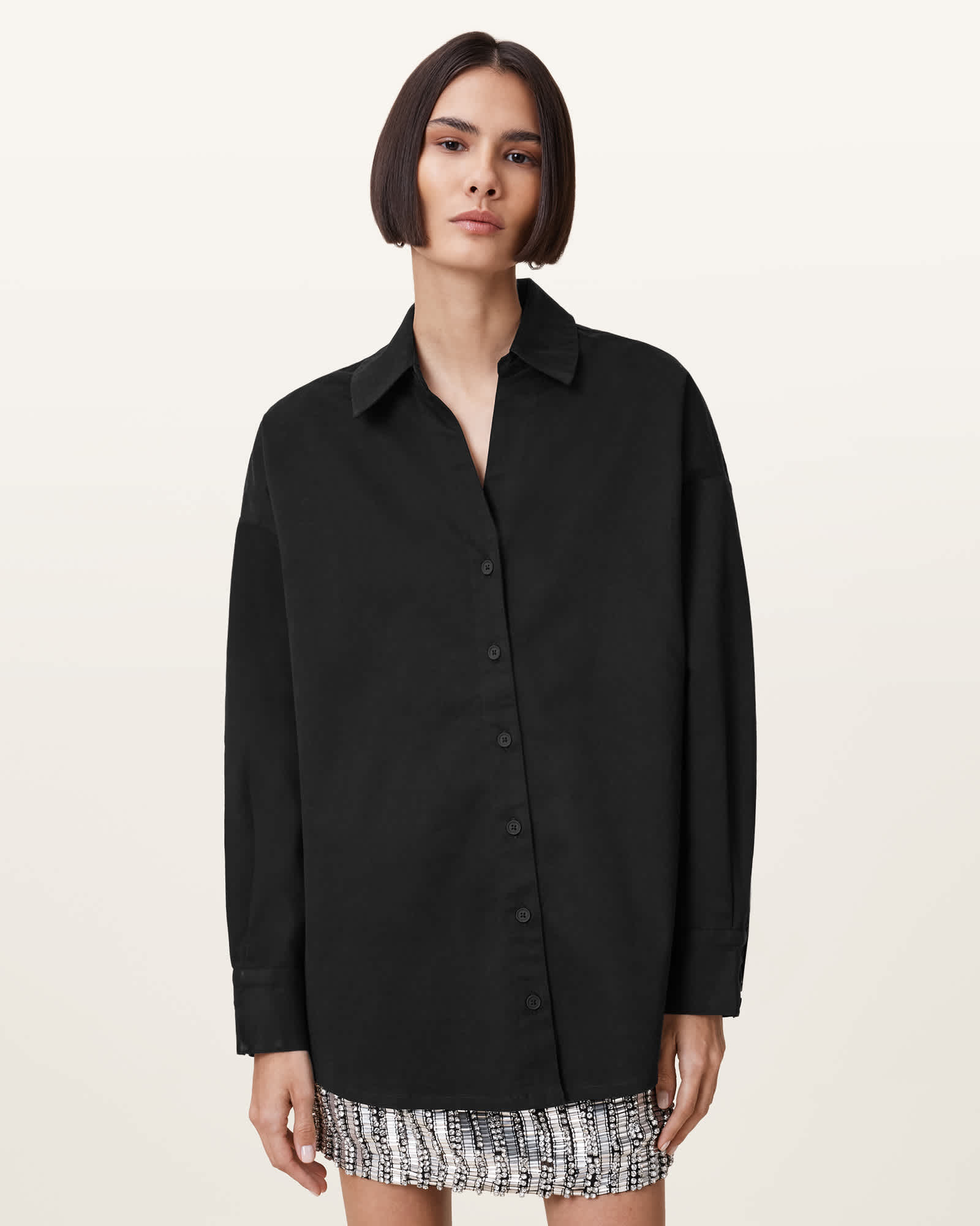 All Saints Wing Relaxed Fit Shirt Black
