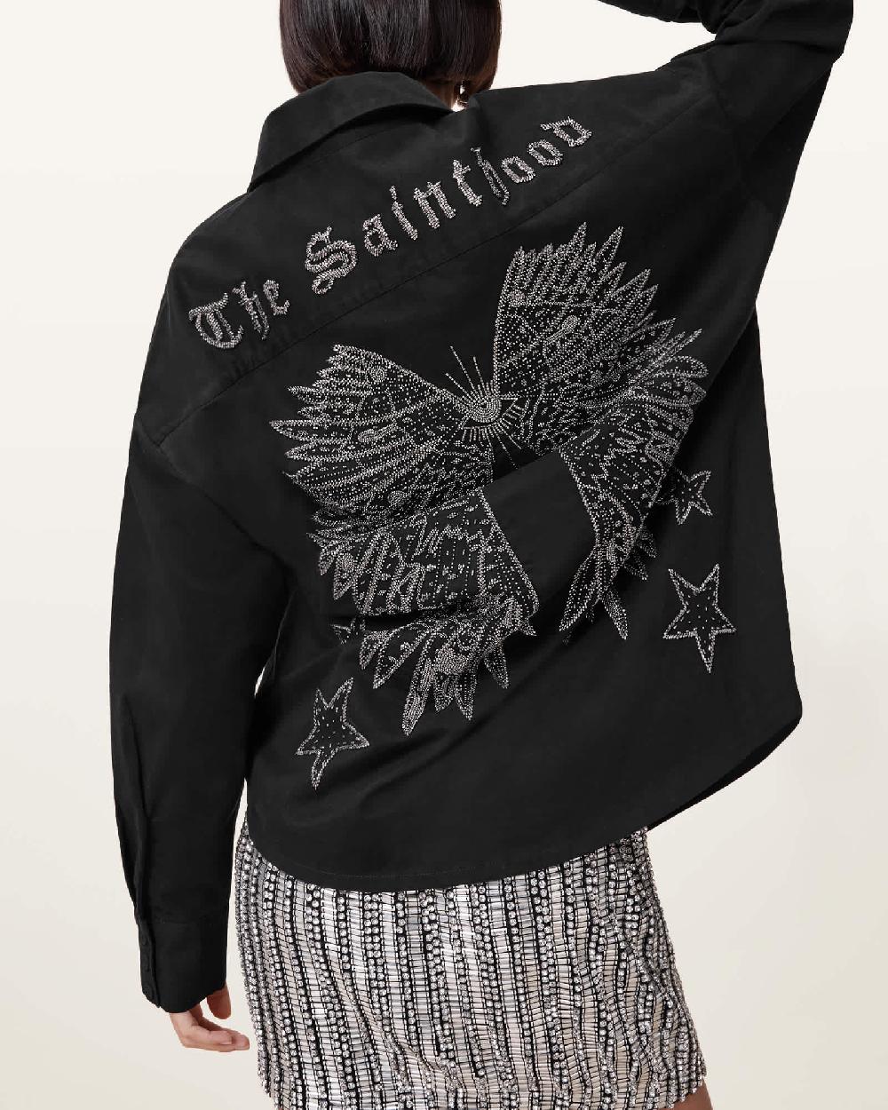 All Saints Wing Relaxed Fit Shirt Black