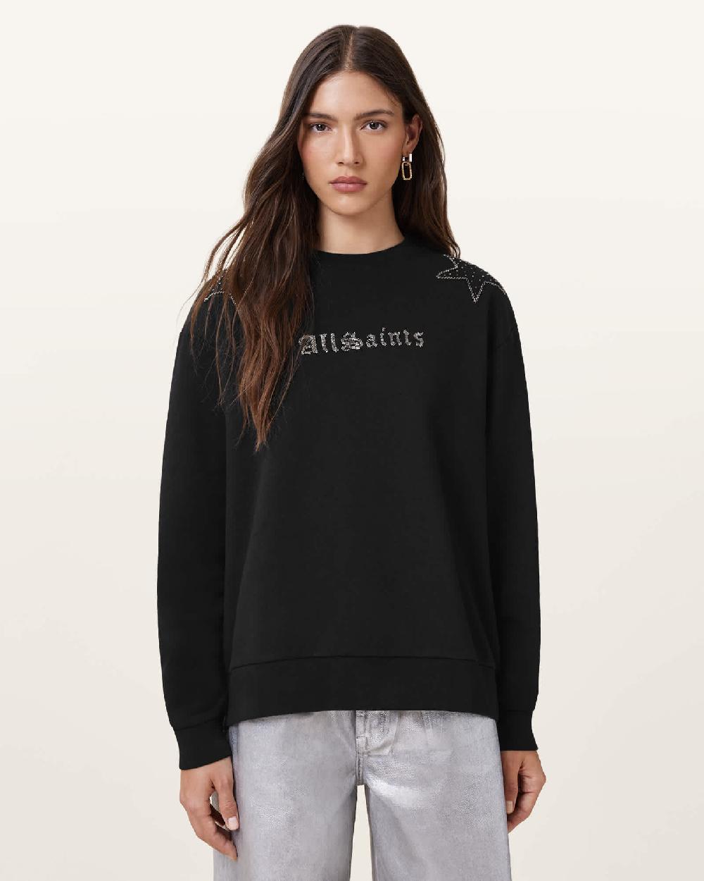 All Saints Wings Talon Oversized Sweatshirt Black