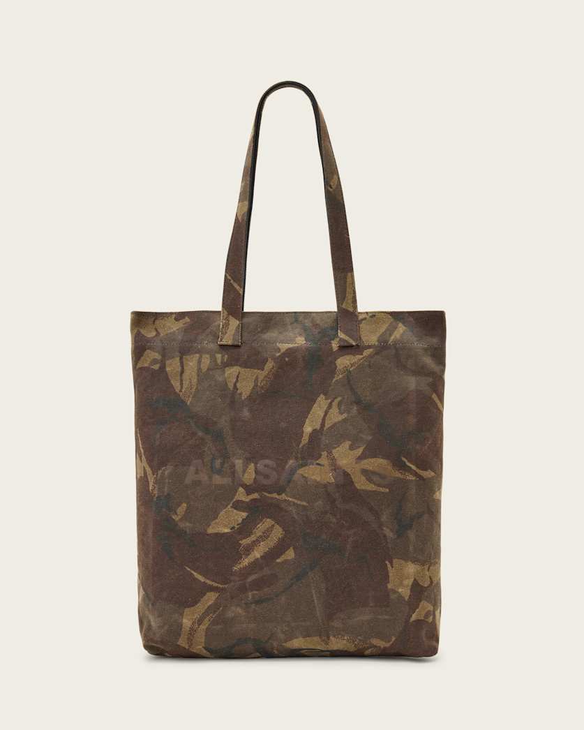 all saints Yuto Camo Tote Bag Camo Green