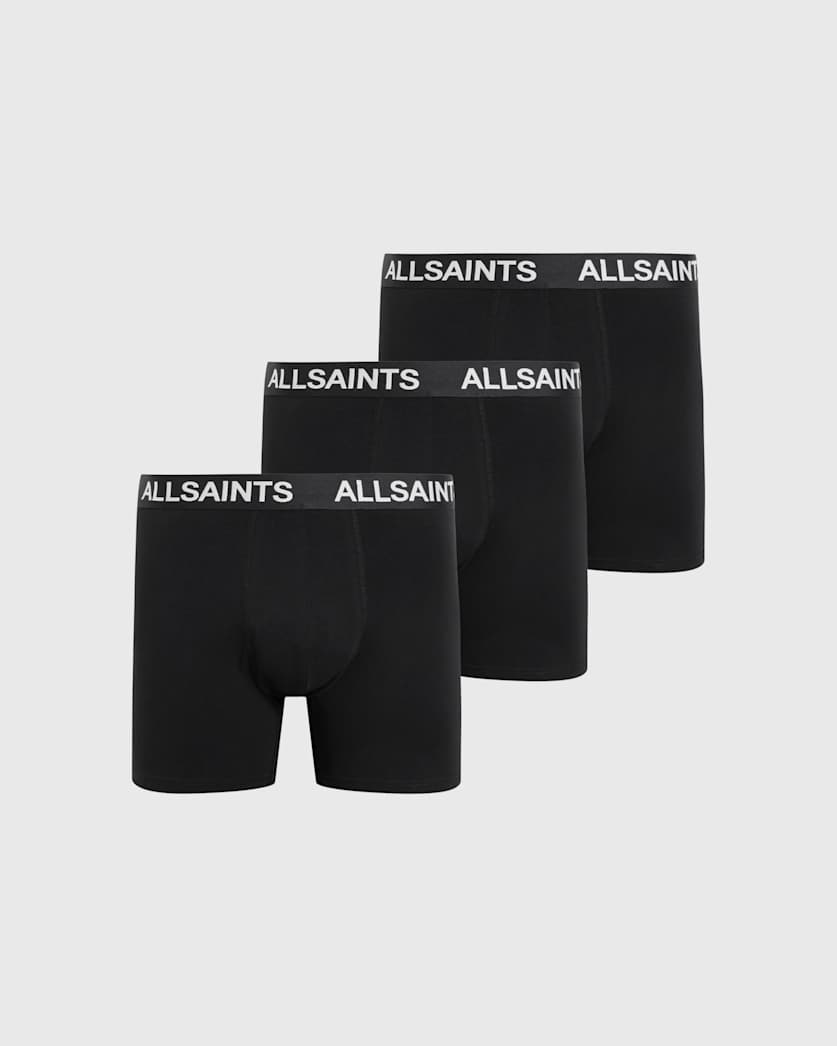 all saints AllSaints Logo Boxer Briefs 3 Pack BLACK/BLACK/BLACK