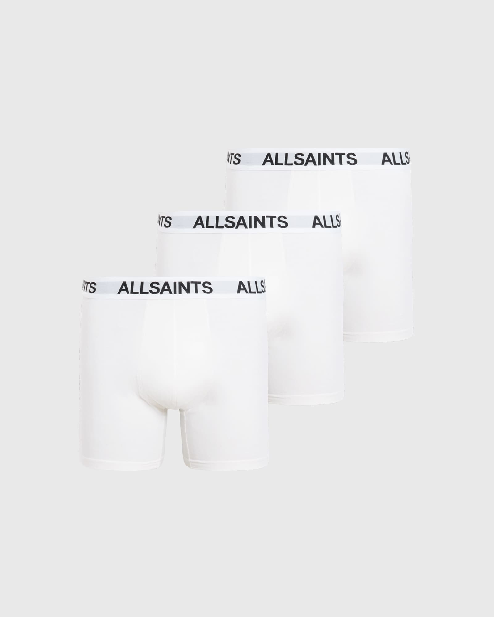 All Saints AllSaints Logo Boxer Briefs 3 Pack WHITE/WHITE/WHITE