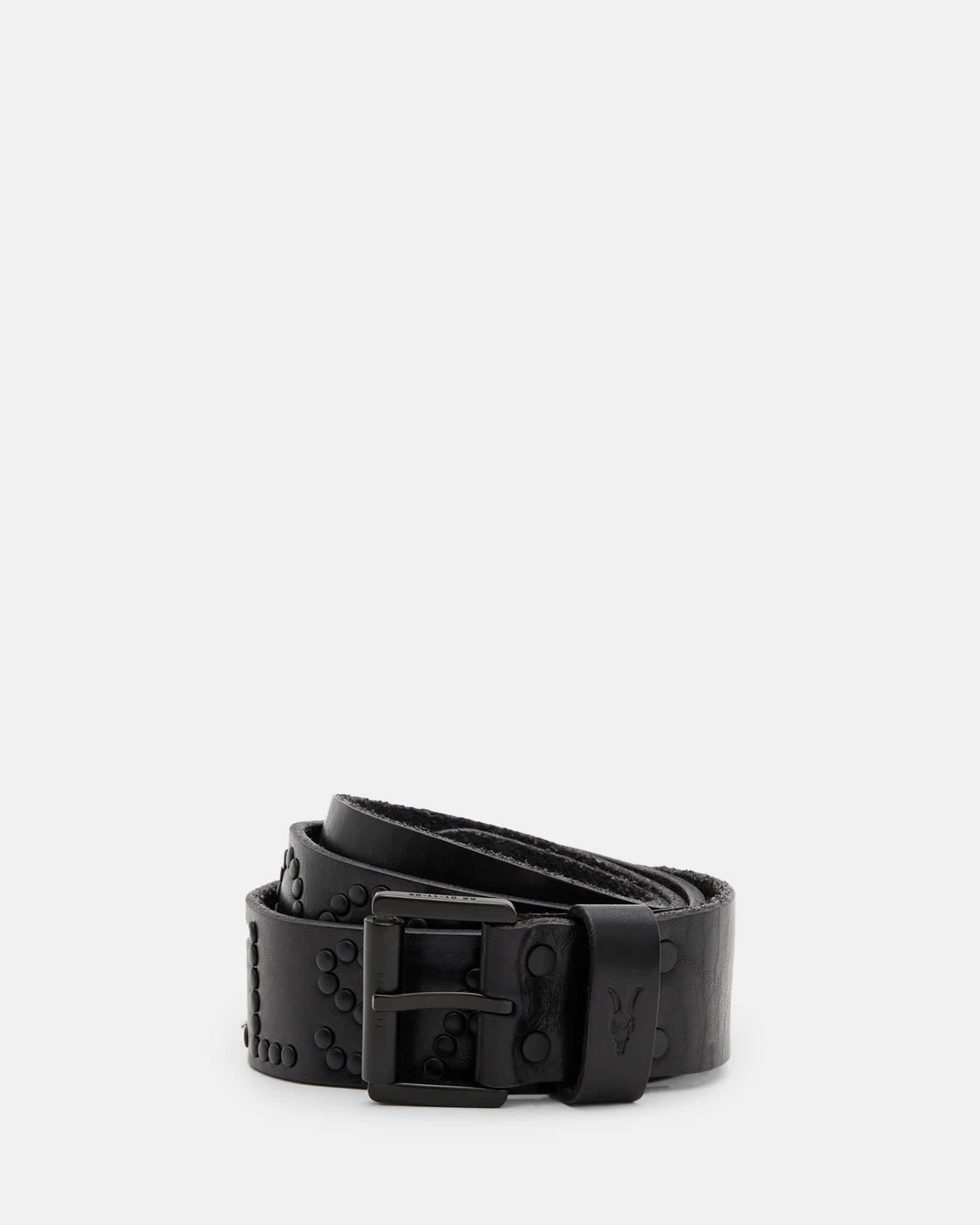 All Saints AllSaints Rock Studded Leather Belt BLACK/MATTE BLACK