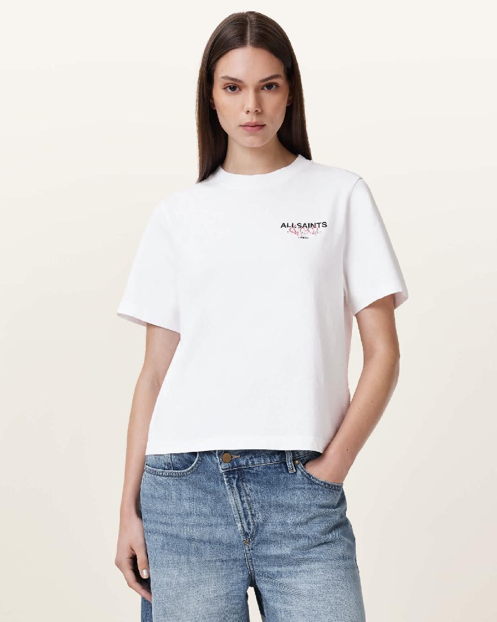 All Saints Amore Lisa Boxy Crew Neck T-Shirt Optic White