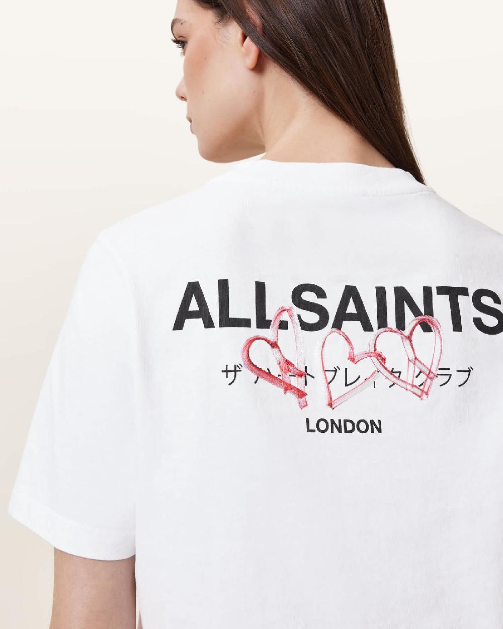All Saints Amore Lisa Boxy Crew Neck T-Shirt Optic White