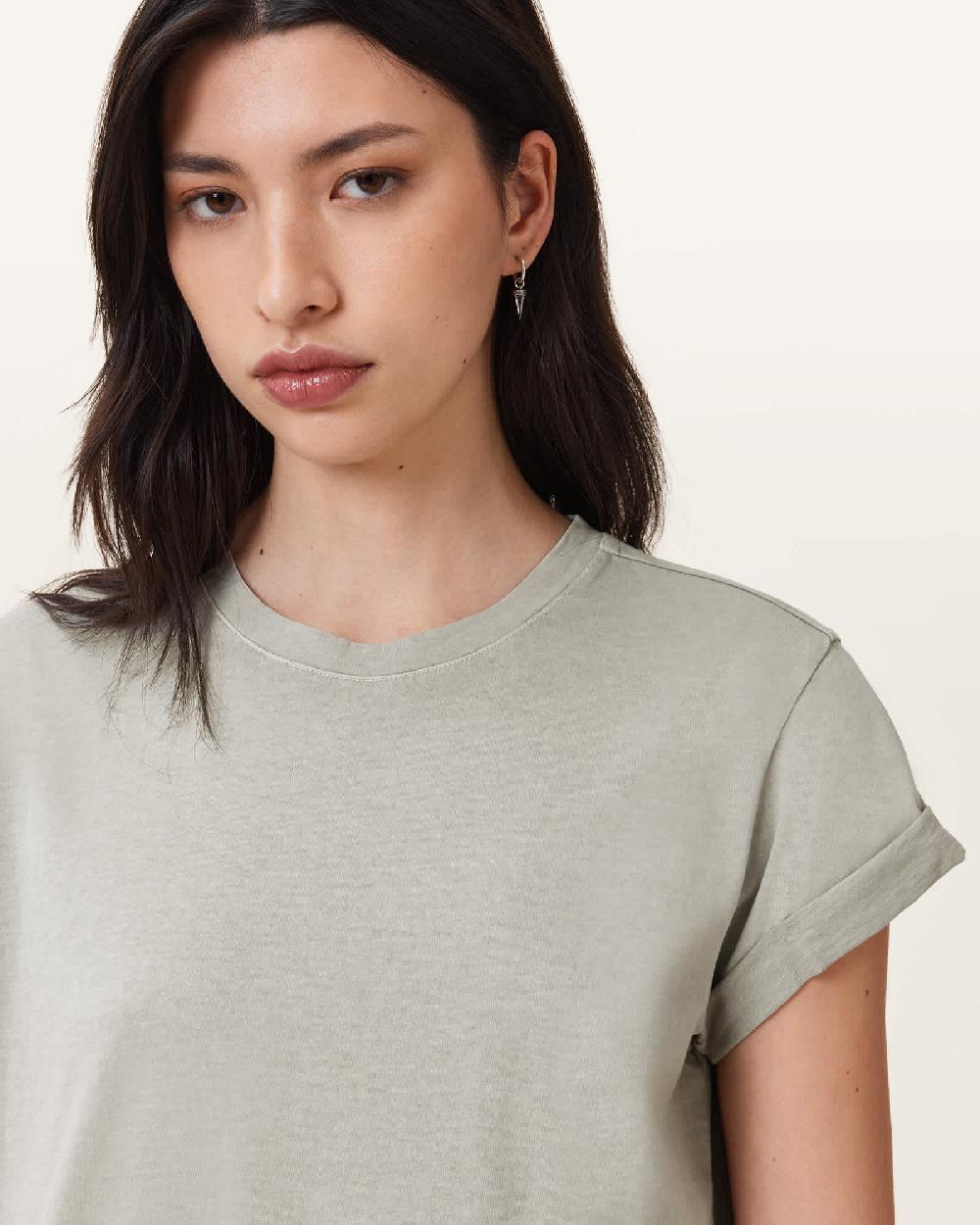 All Saints Anna Crew Neck Short Sleeve T-Shirt Abbey Stone Green