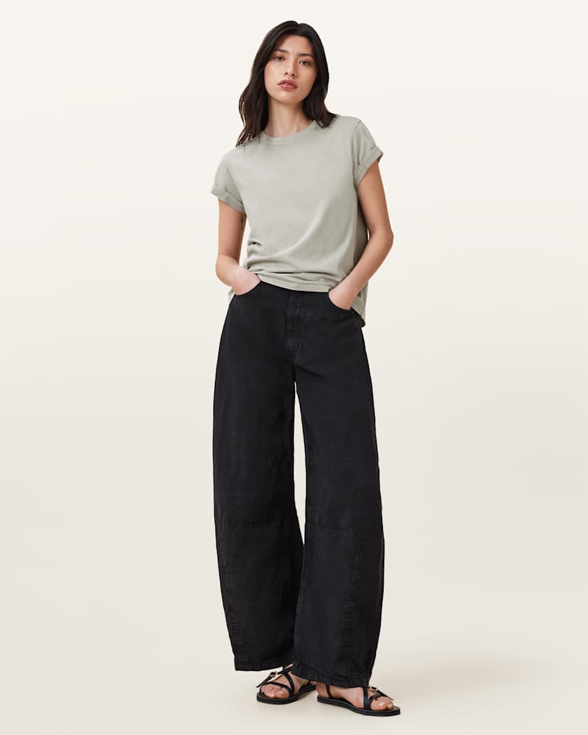 all saints Anna Crew Neck Short Sleeve T-Shirt Abbey Stone Green