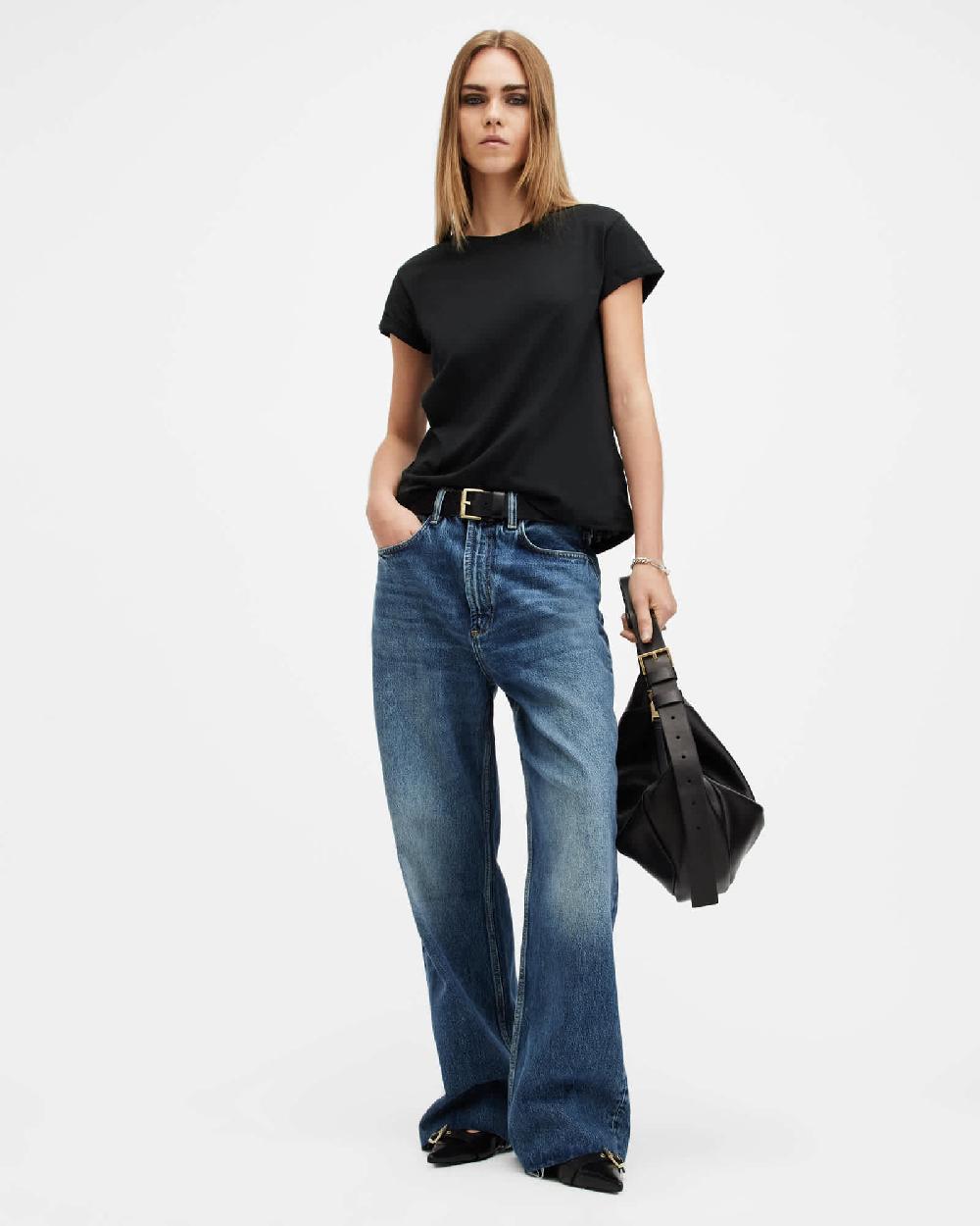 All Saints Anna Crew Neck Short Sleeve T-Shirt Black