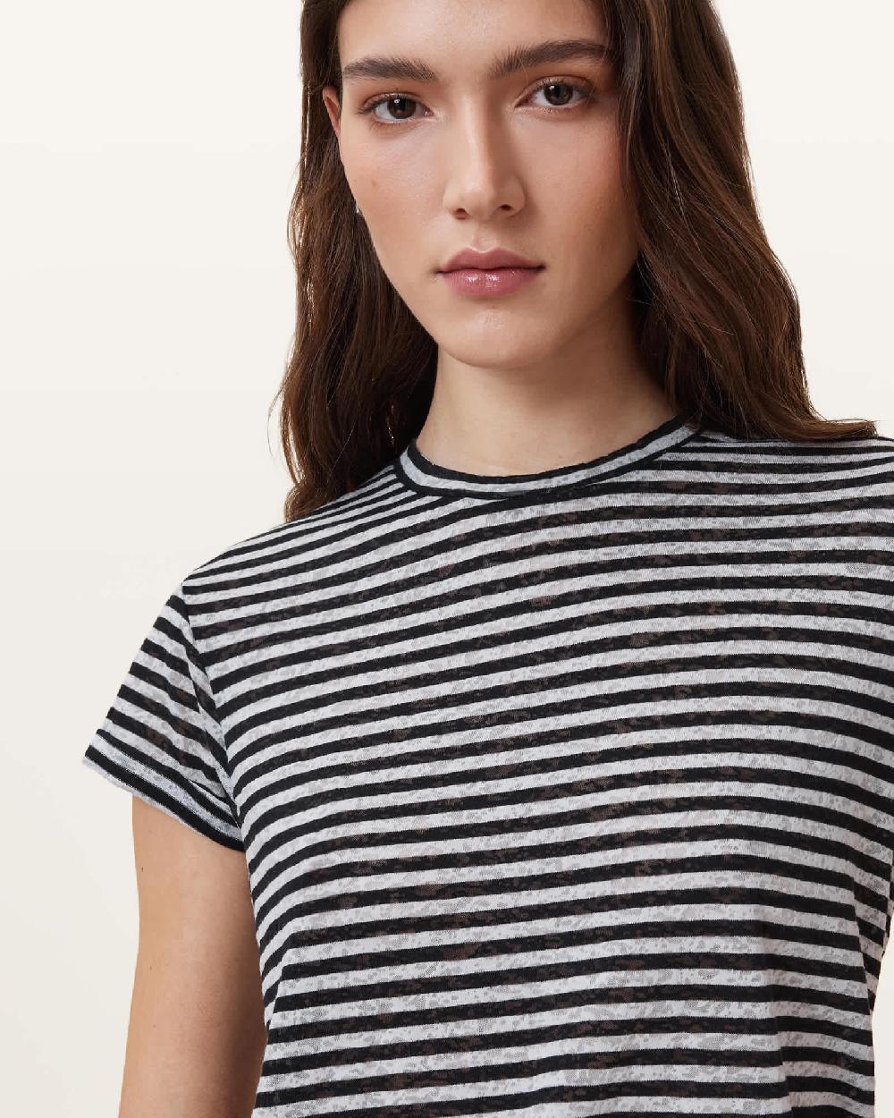 All Saints Anna Crew Neck Short Sleeve T-Shirt Chalk/Ink