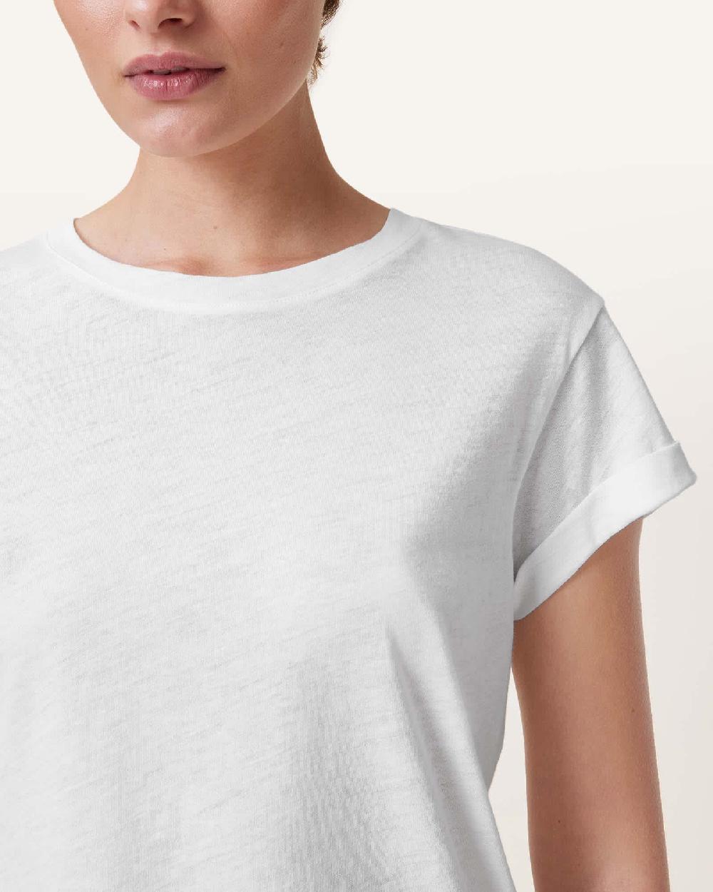All Saints Anna Crew Neck Short Sleeve T-Shirt Chalk White