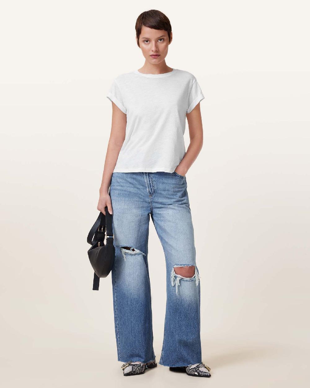 All Saints Anna Crew Neck Short Sleeve T-Shirt Chalk White