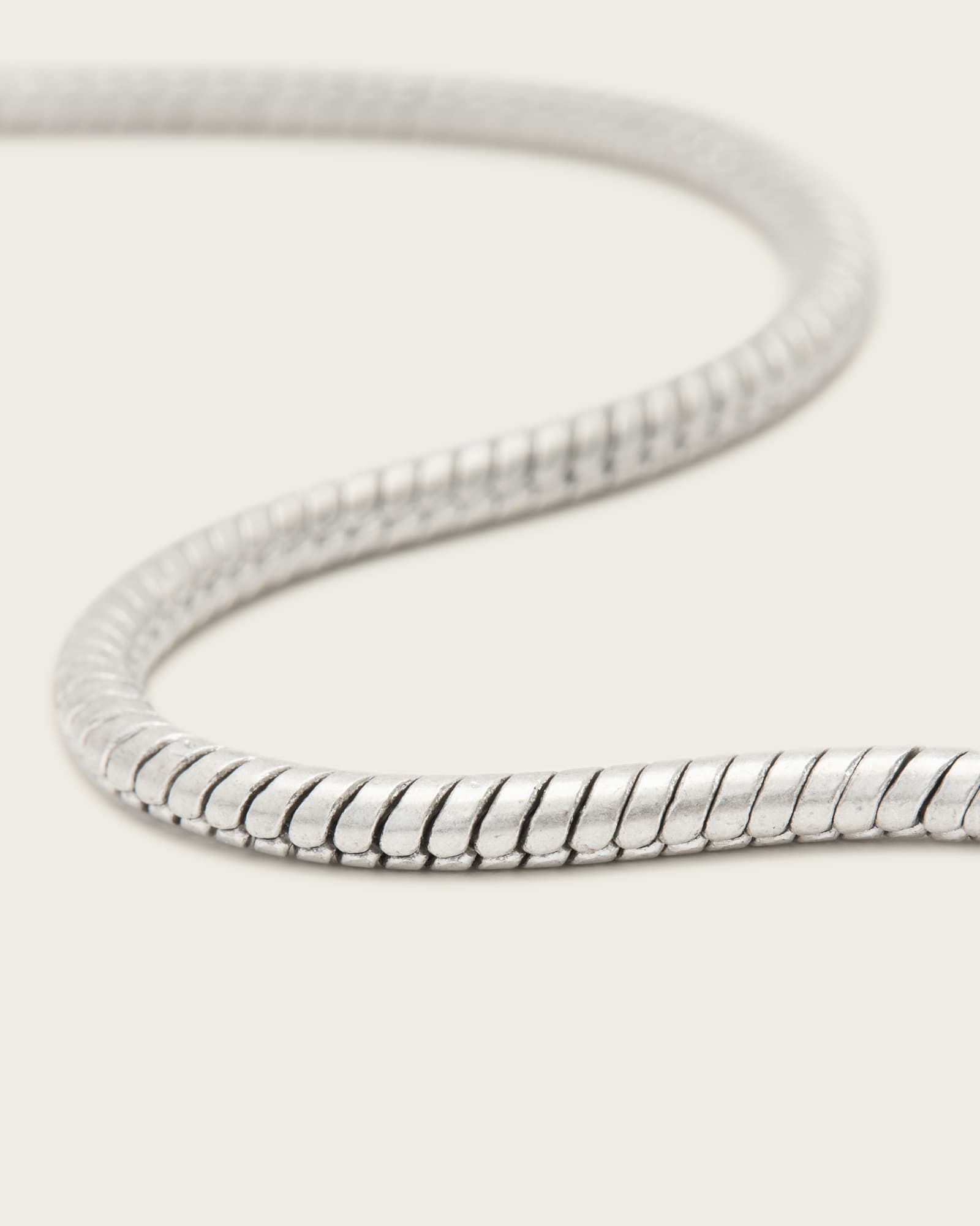 All Saints Arbner Skinny Chain Necklace Warm Silver