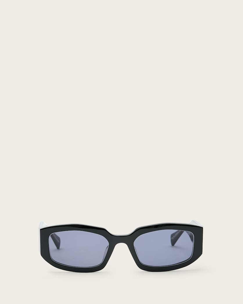 all saints Arlon Rectangle Frame Sunglasses Gloss Black