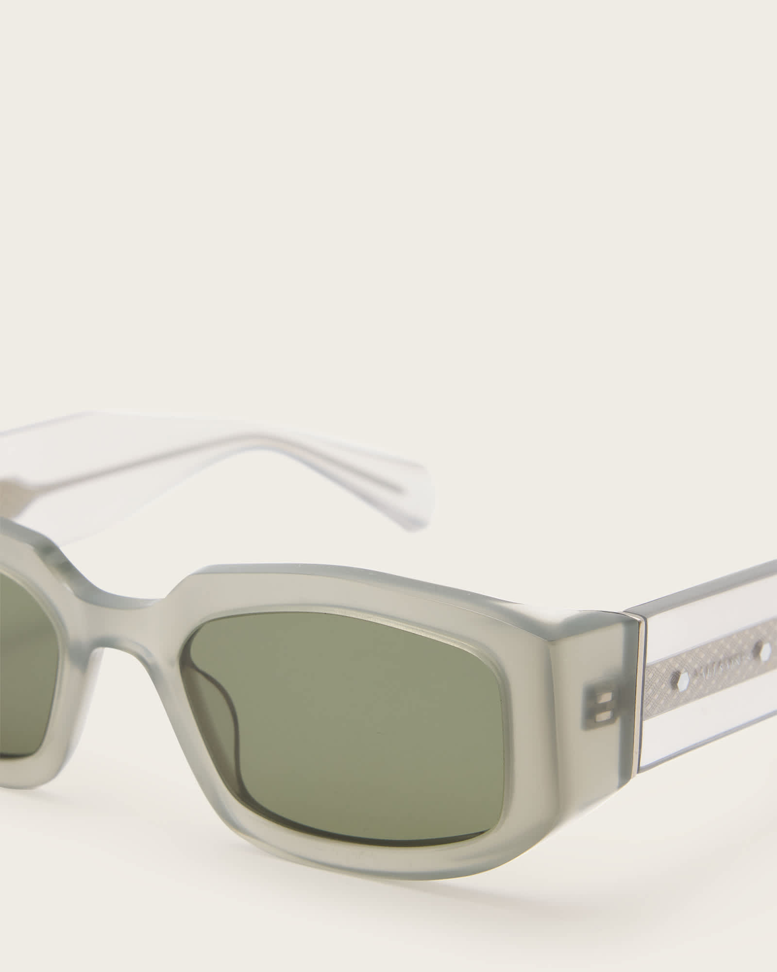 All Saints Arlon Rectangle Frame Sunglasses GREY KHAKI/SILVER