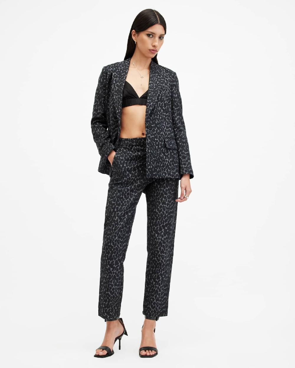 All Saints Aurora Leopard Jacquard Pants LEPPO GREY/BLACK