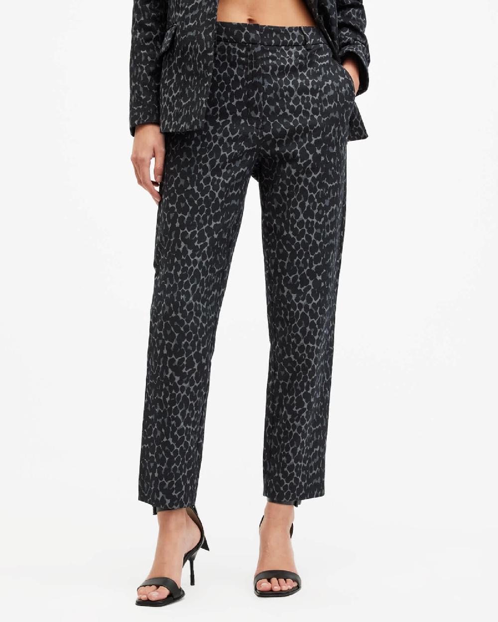 All Saints Aurora Leopard Jacquard Pants LEPPO GREY/BLACK
