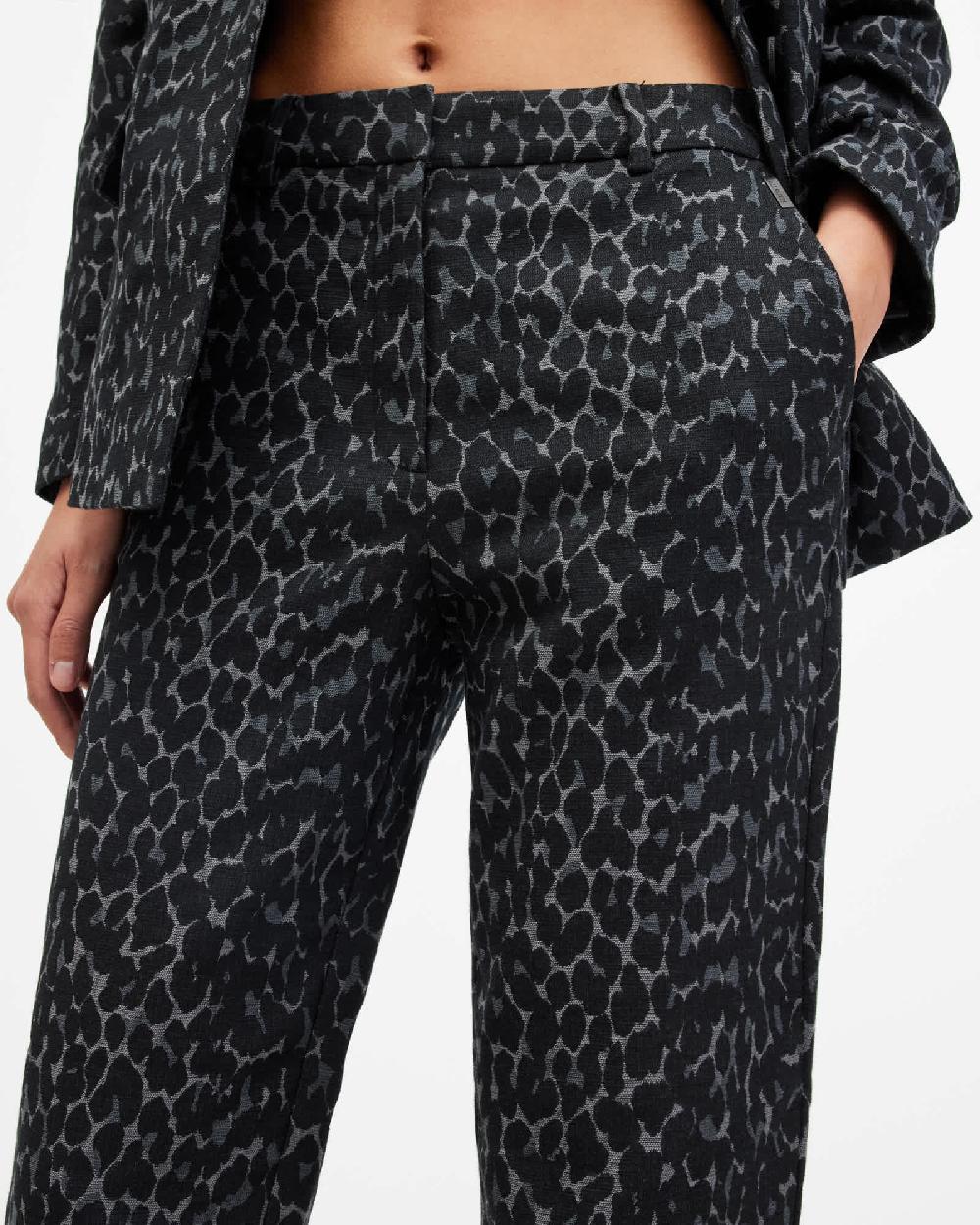 All Saints Aurora Leopard Jacquard Pants LEPPO GREY/BLACK