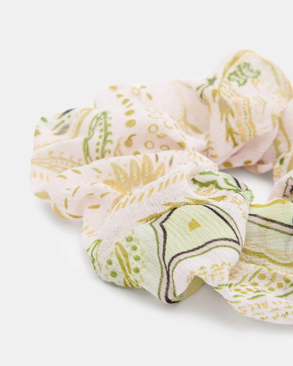 All Saints Avalon Oversized Scrunchie Pistachio Green