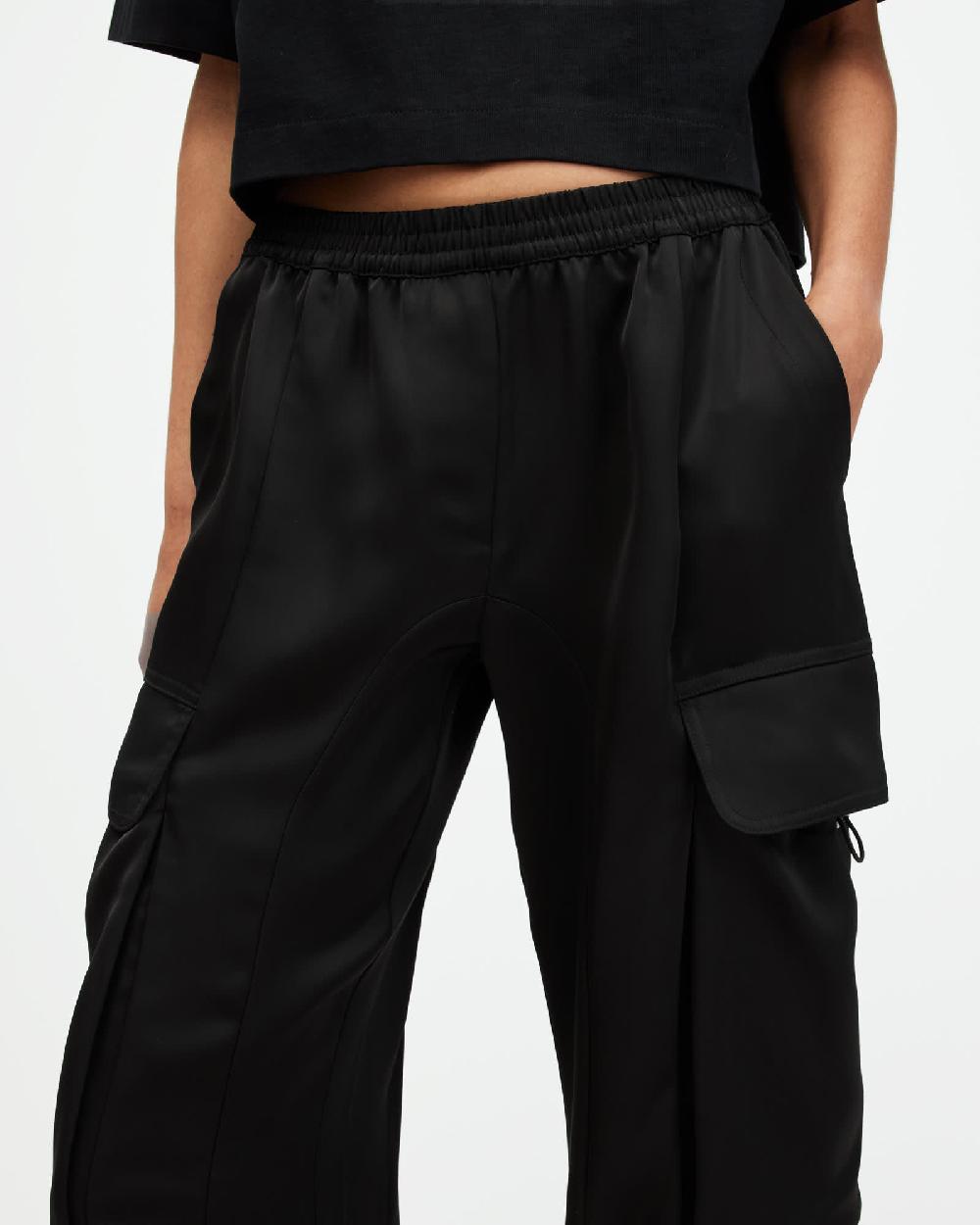 All Saints Barbara Adjustable Cuffed Cargo Pants Black