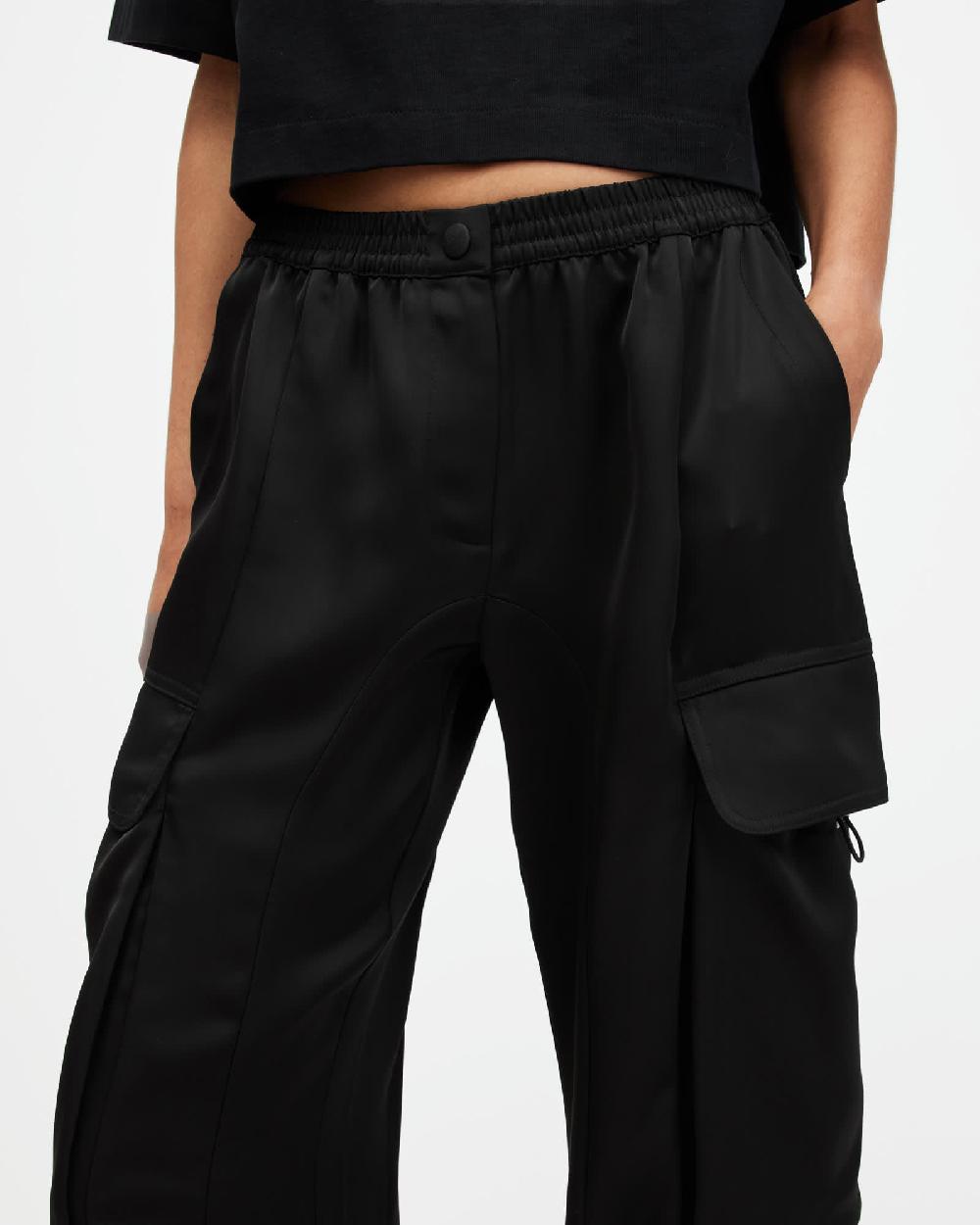 All Saints Barbara Adjustable Cuffed Cargo Pants Black