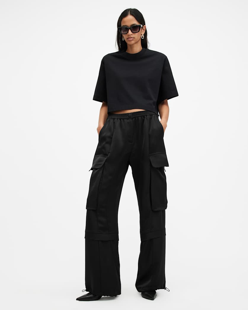 all saints Barbara Adjustable Cuffed Cargo Pants Black