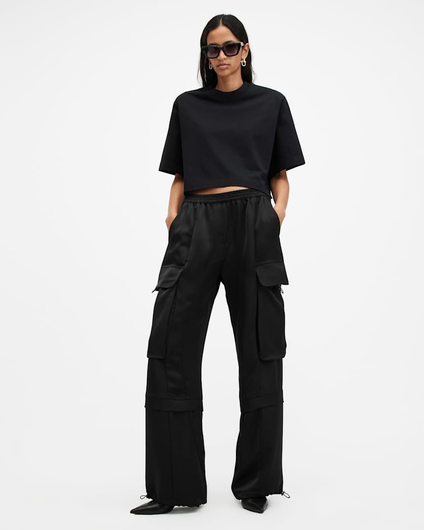 all saints Barbara Adjustable Cuffed Cargo Pants Black