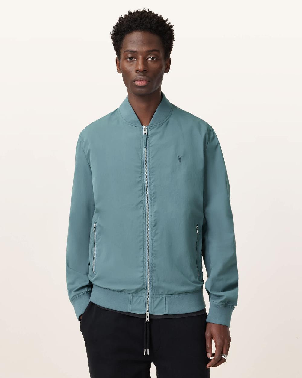 All Saints Bassett Ramskull Bomber Jacket Eris Blue