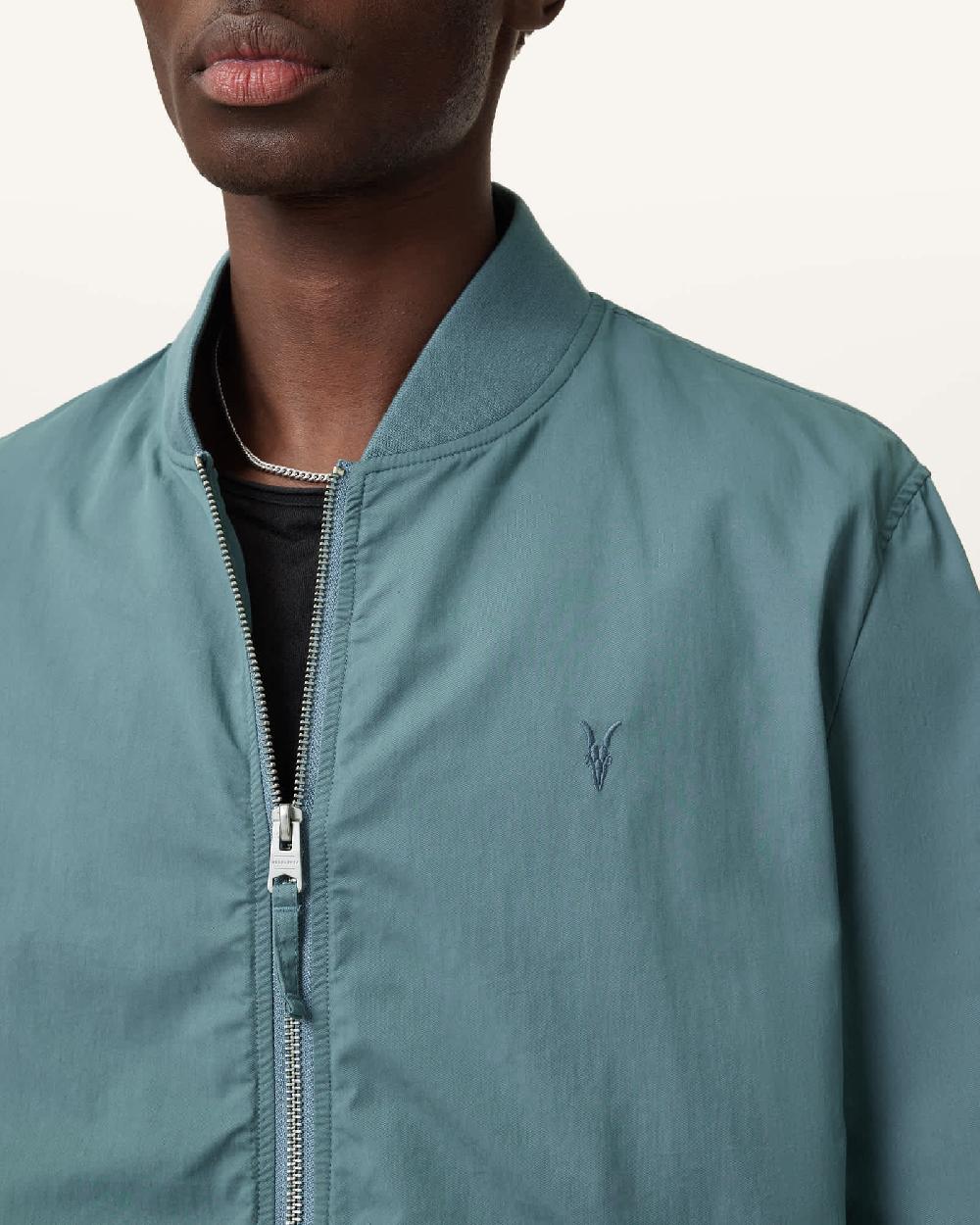 All Saints Bassett Ramskull Bomber Jacket Eris Blue