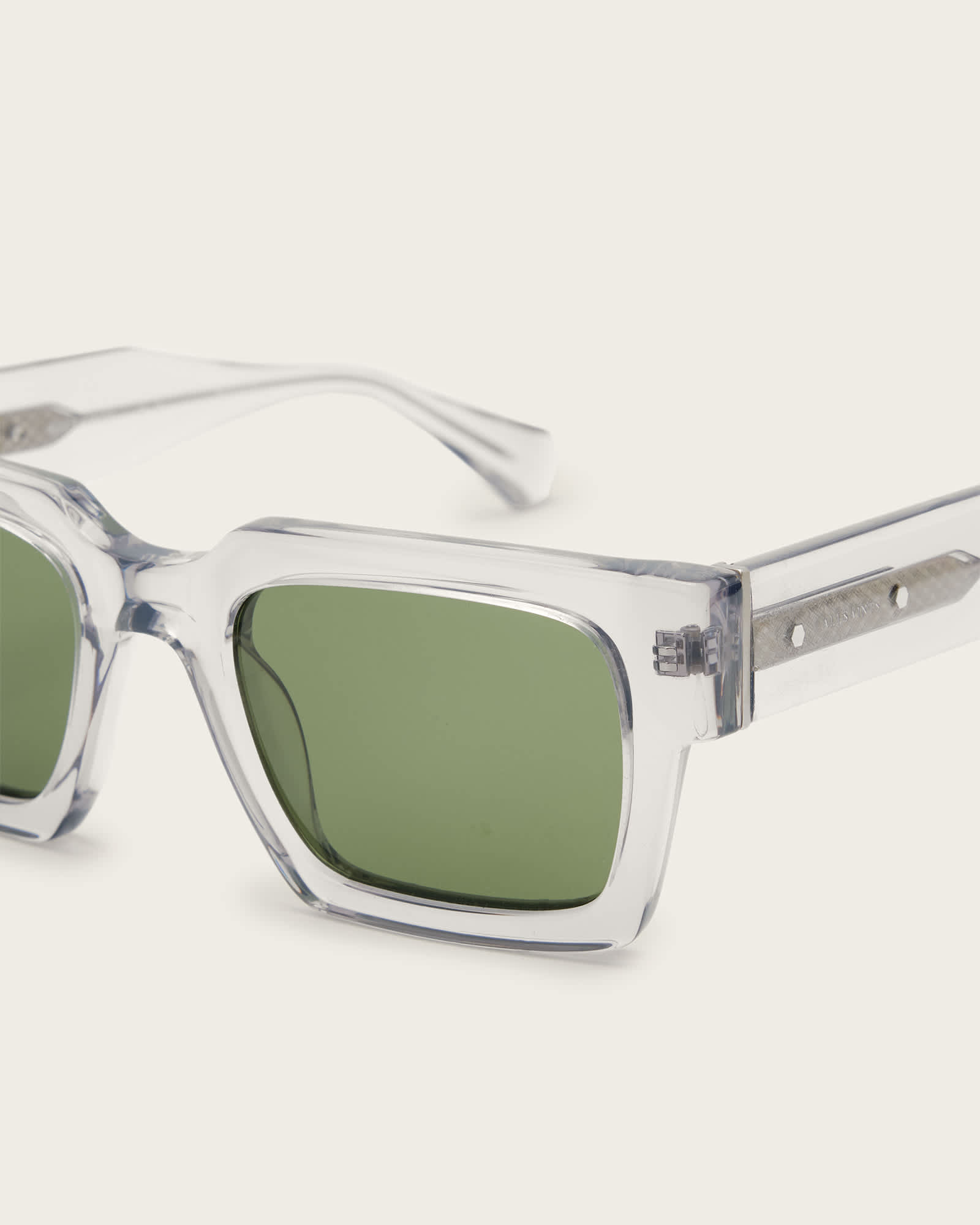 All Saints Beau Square Frame Acetate Sunglasses Crystal Grey