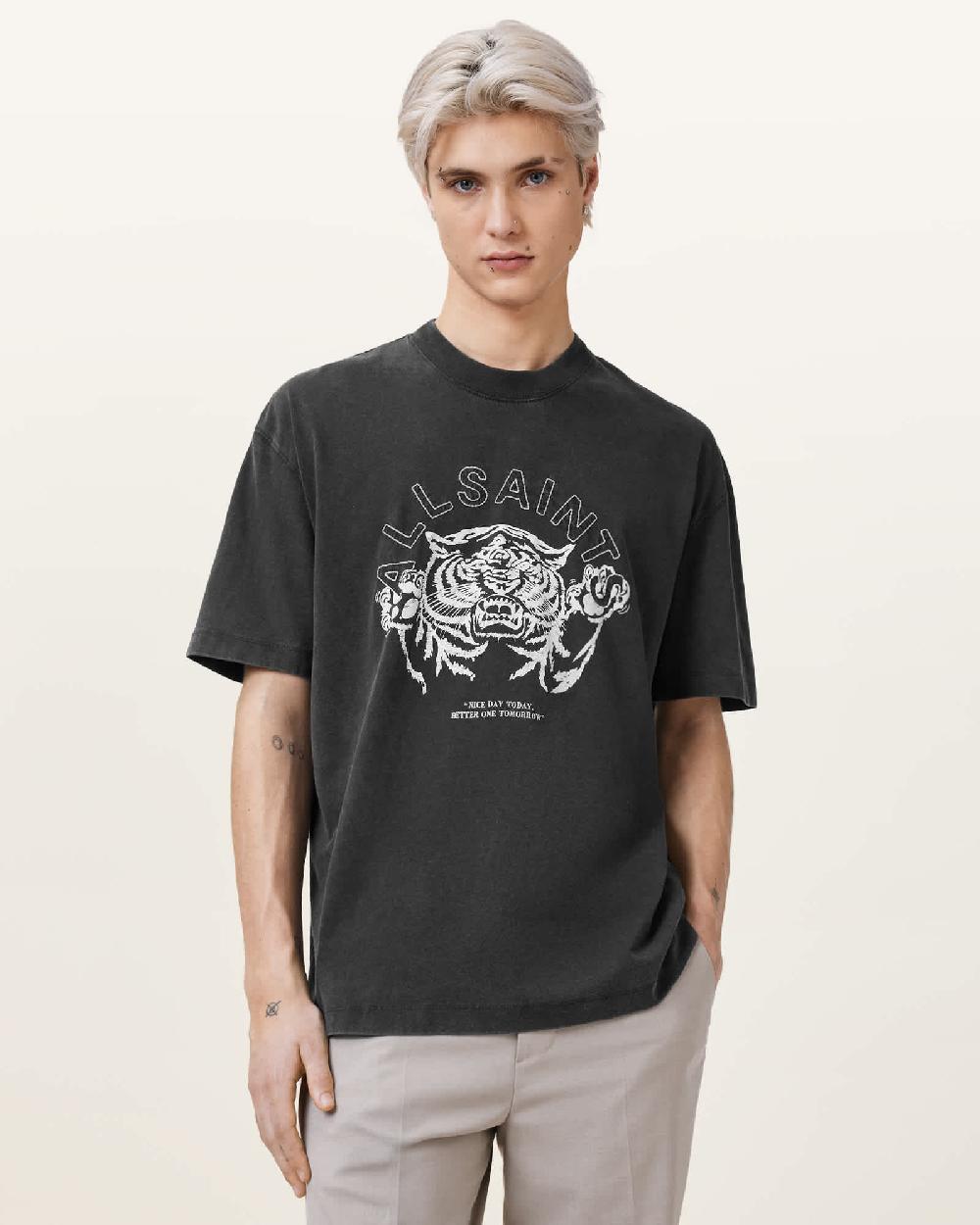 All Saints Better Days Short Sleeve T-Shirt Washed Black