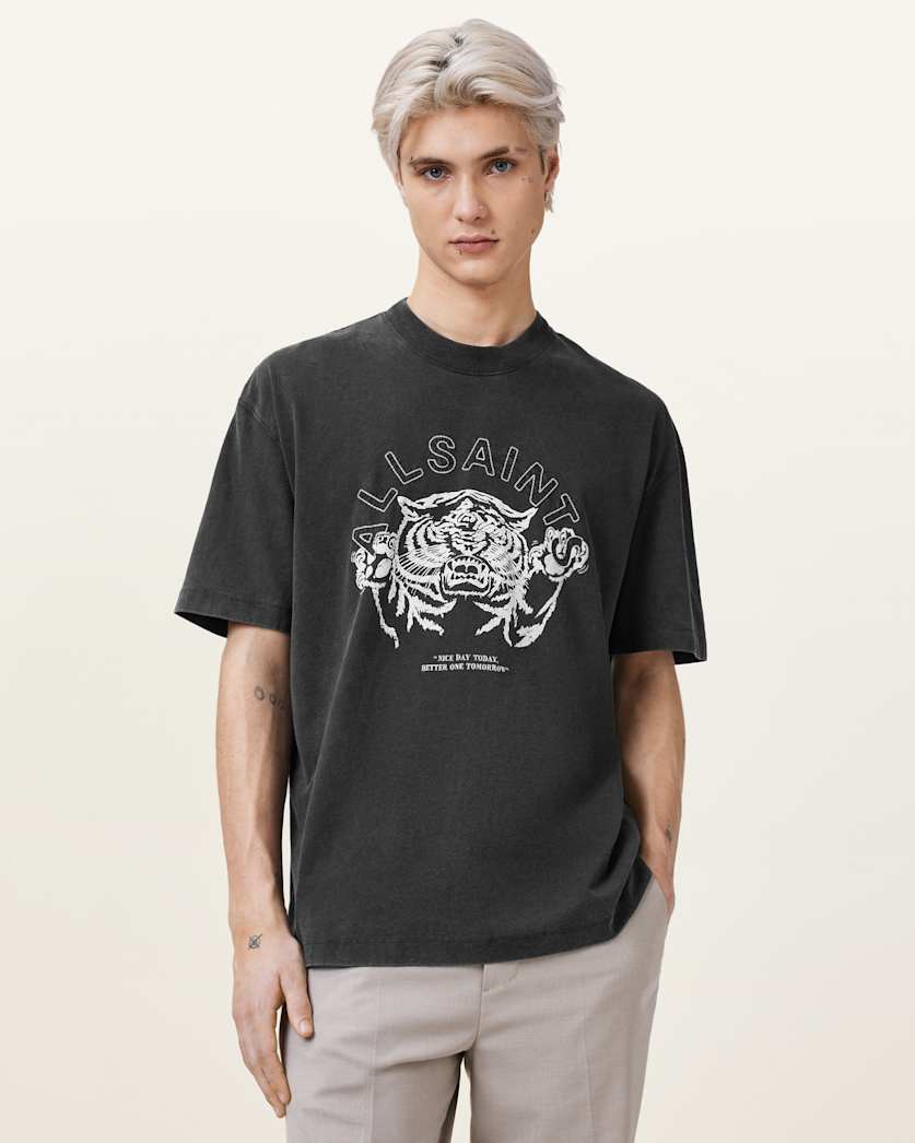 all saints Better Days Short Sleeve T-Shirt Washed Black