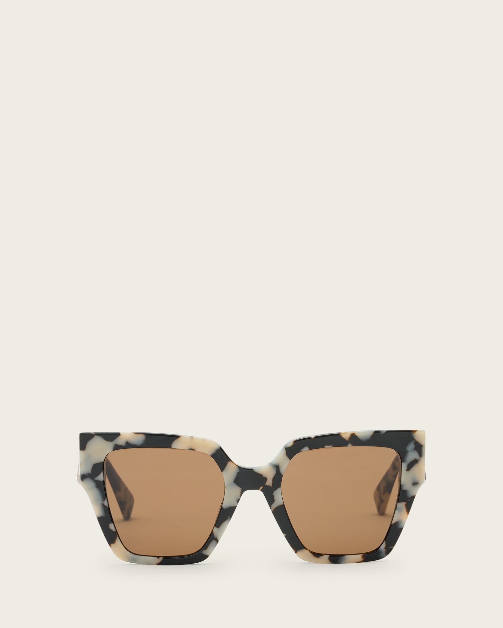 All Saints Bibi Square Cat Eye Sunglasses Snow Leopard