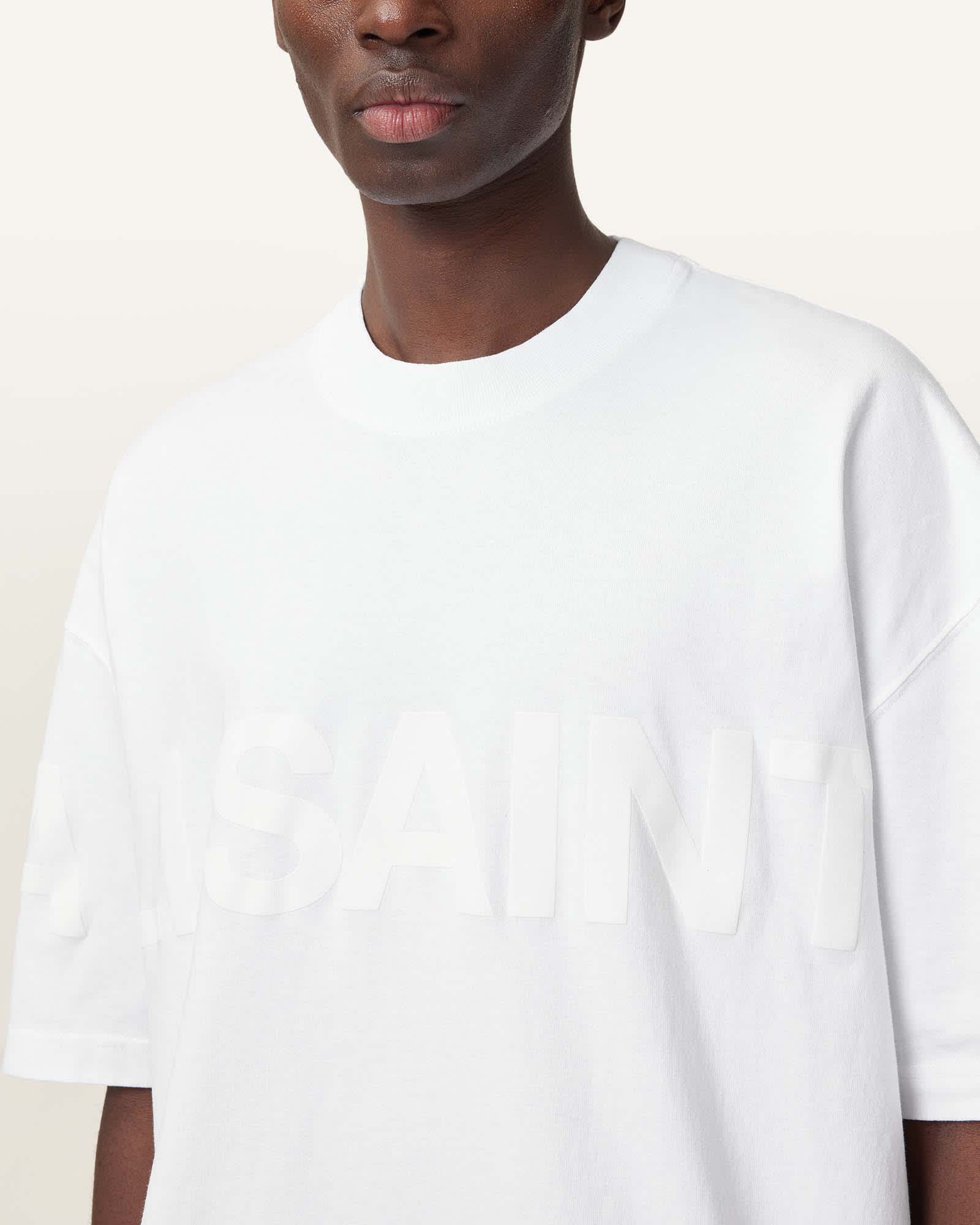All Saints Biggy Oversized Logo Print T-Shirt Optic White