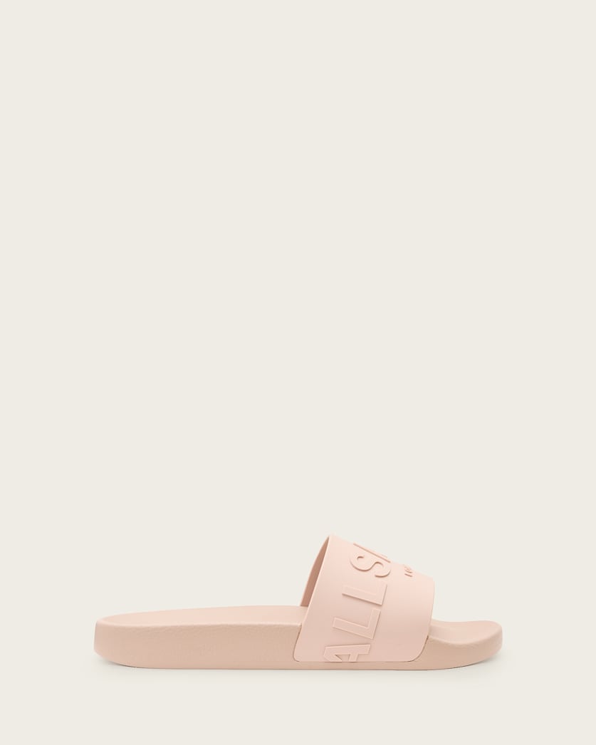 all saints Biggy Slip On Logo Sliders Rose Dust Pink