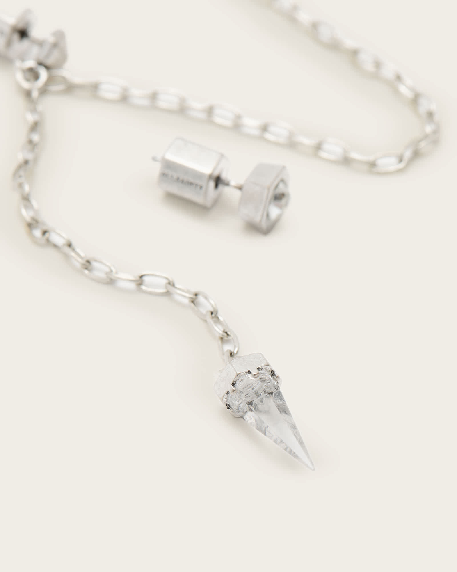 All Saints Bijou Cuff And Stud Earrings WARM SILVER/CLEAR