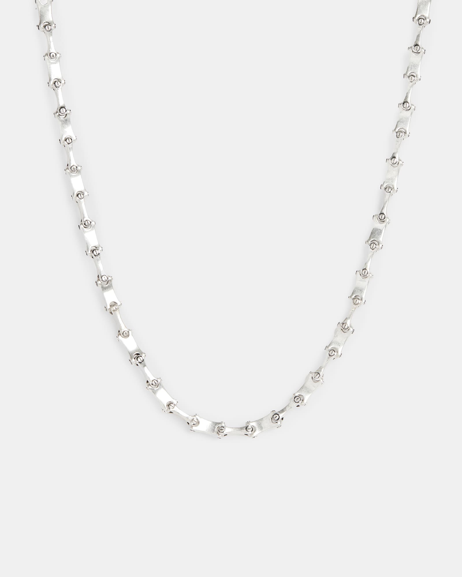 All Saints Biker Chain Carabiner Necklace Warm Silver