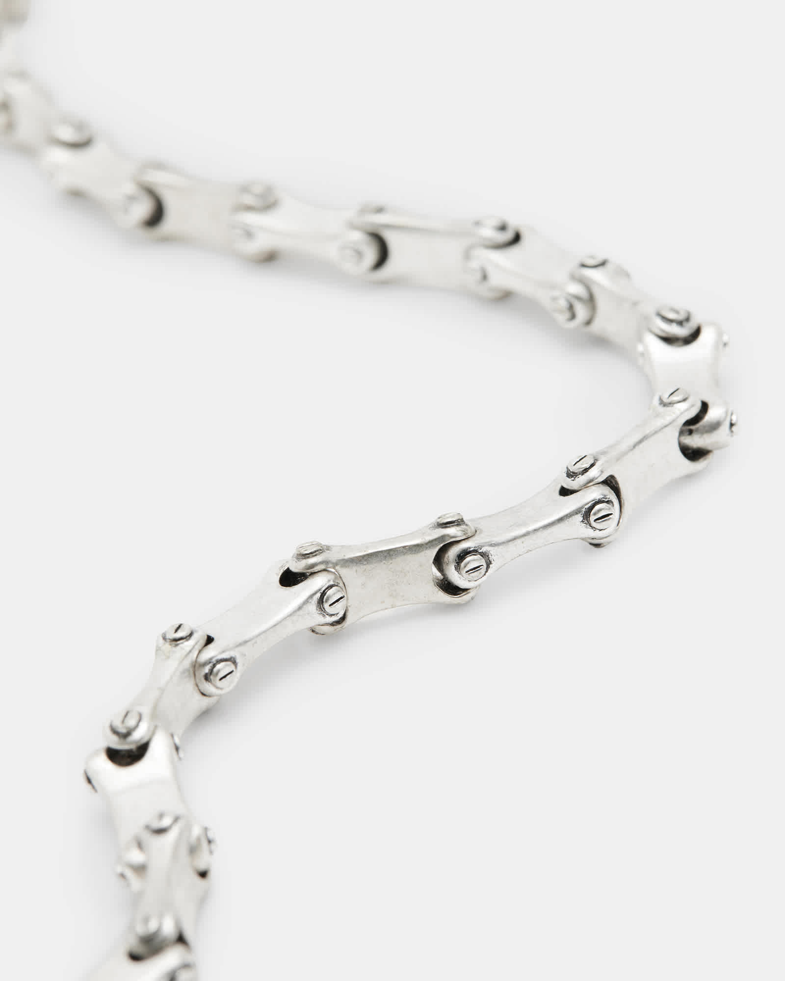 All Saints Biker Chain Carabiner Necklace Warm Silver