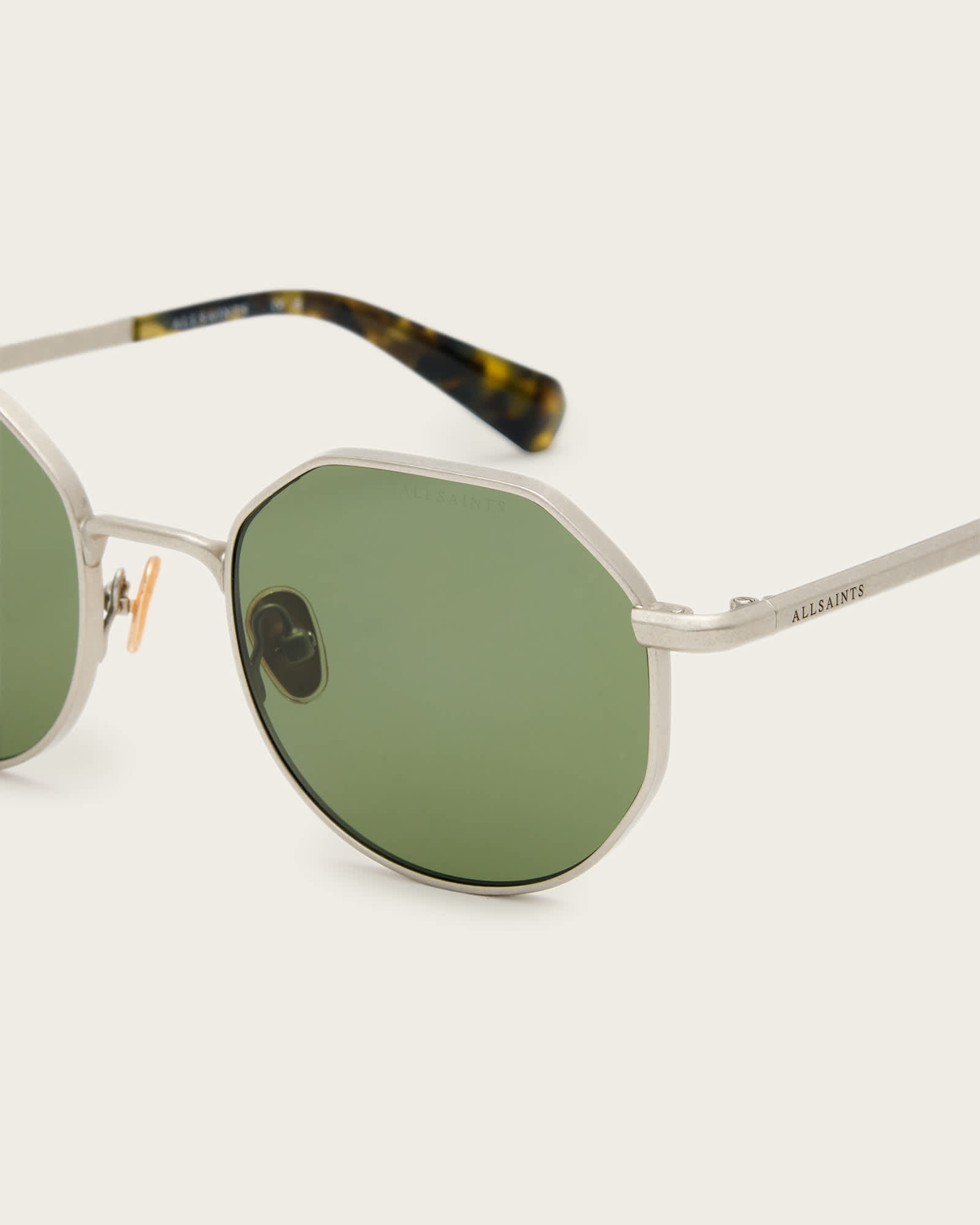 All Saints Blake Round Sunglasses SILVER/KHAKI TORT